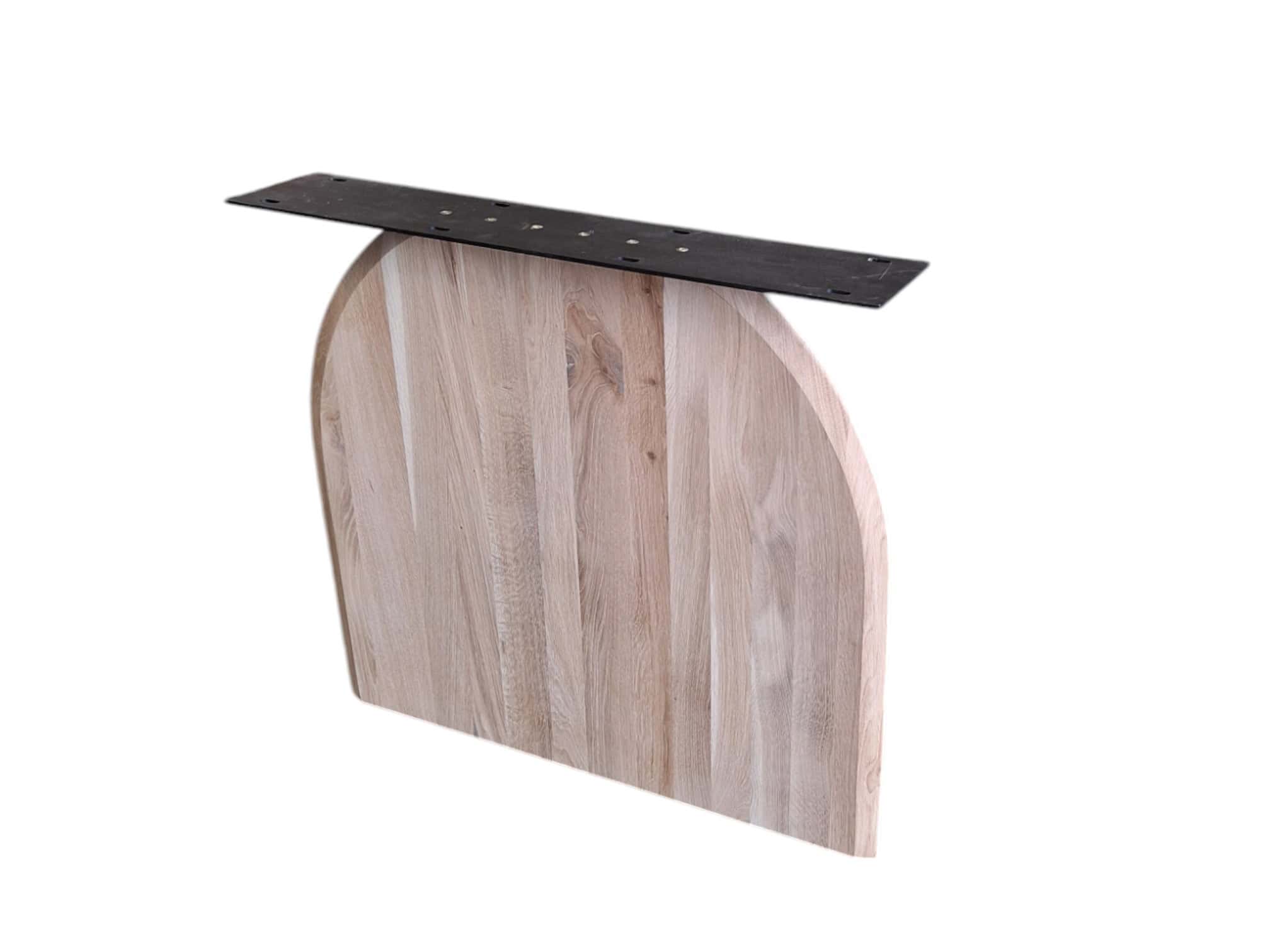 Eikenhouten tafelpoot half ovaal plathout (set van 2)