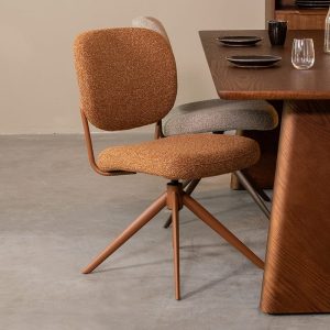LABEL51 Eetkamerstoel Geneva - Coral - Boucle - Coral Metalen Frame