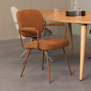 LABEL51 Eetkamerstoel Lausanne - Coral - Boucle - Coral Metalen Frame