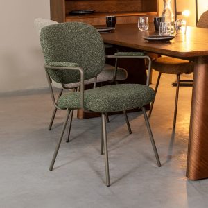 LABEL51 Eetkamerstoel Lausanne - Forest - Boucle - Forest Metalen Frame