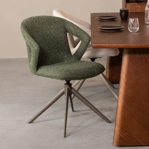 LABEL51 Eetkamerstoel Zurich - Forest - Boucle - Forest Metalen Frame