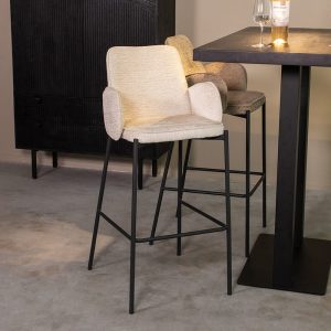 LABEL51 Barkruk Joni - Creme - Elegance - Hoog